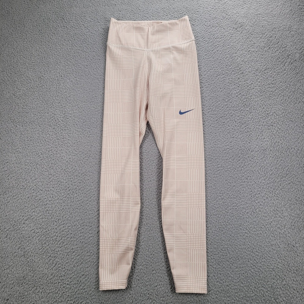 NIKE Pants Size XS Dri-Fit One Luxe Activewear 7/8 Leggings Tan Print